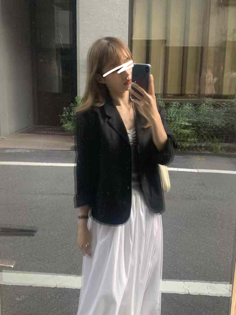 B21.韓國簡約棉麻西裝外套