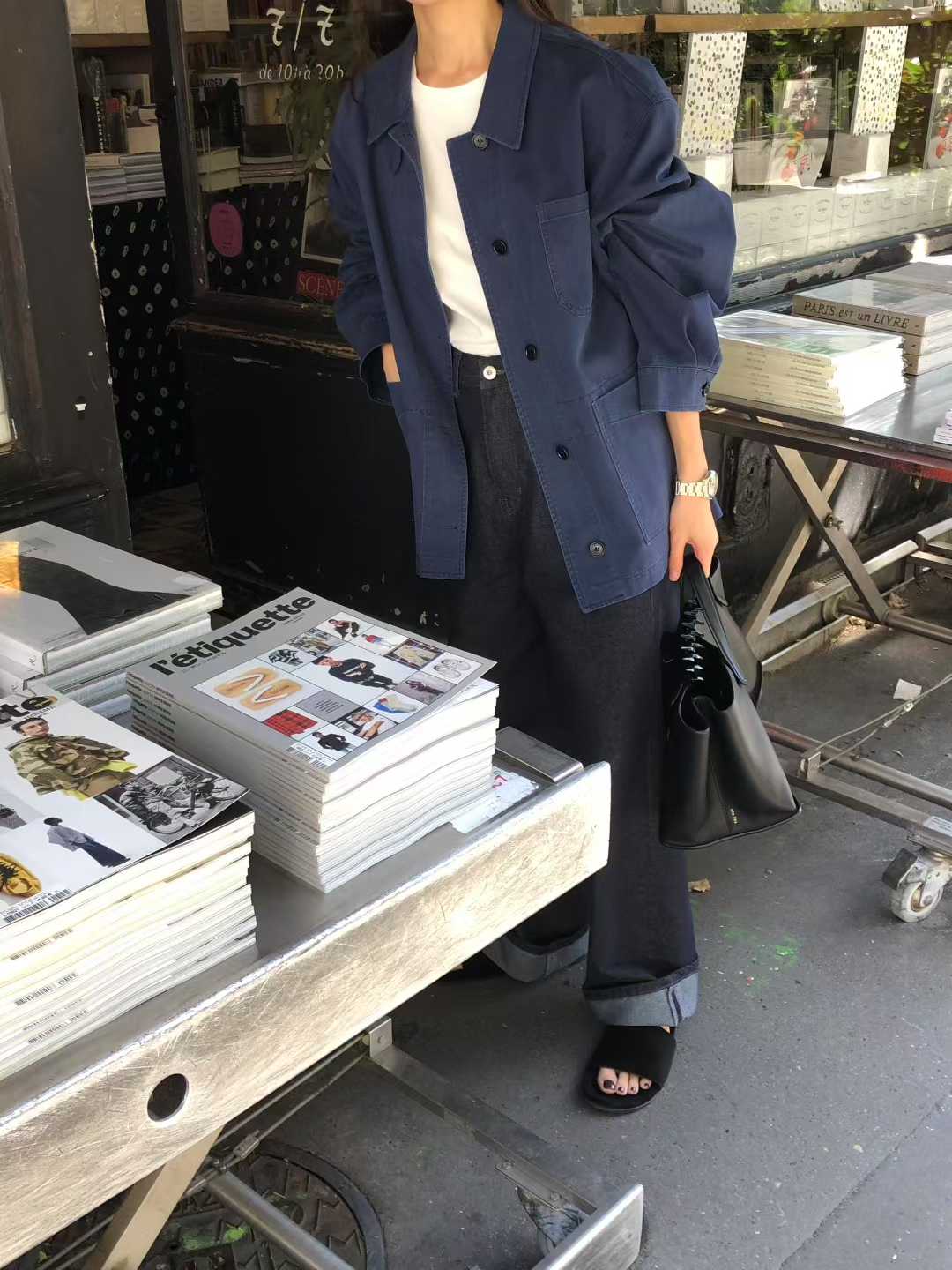 A85.清爽家復古秋色口袋外套
