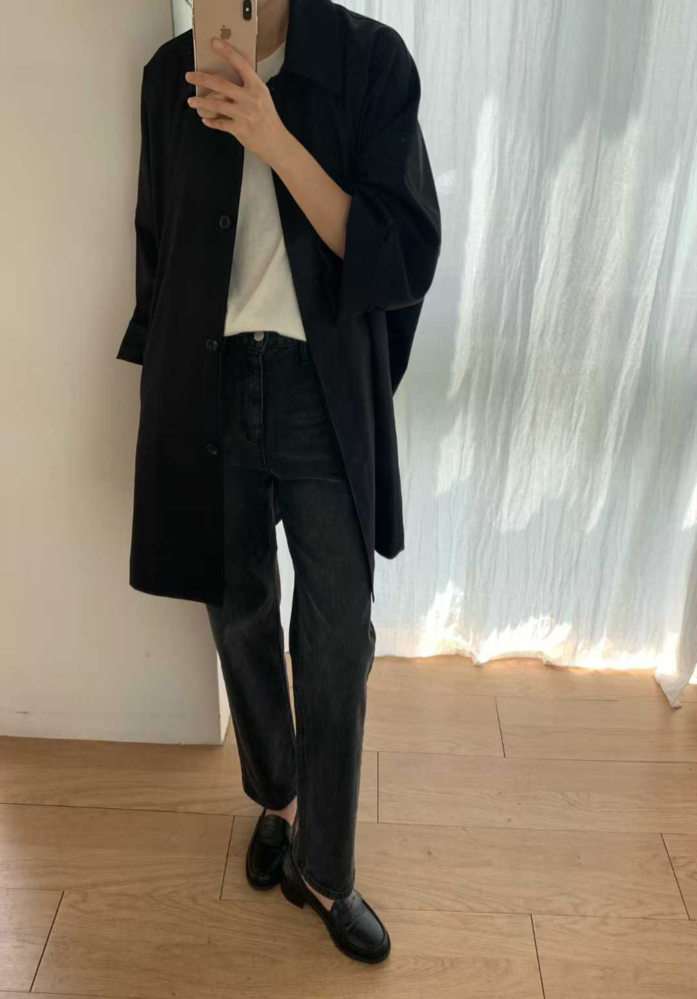 B119.個性袖率性風衣外套