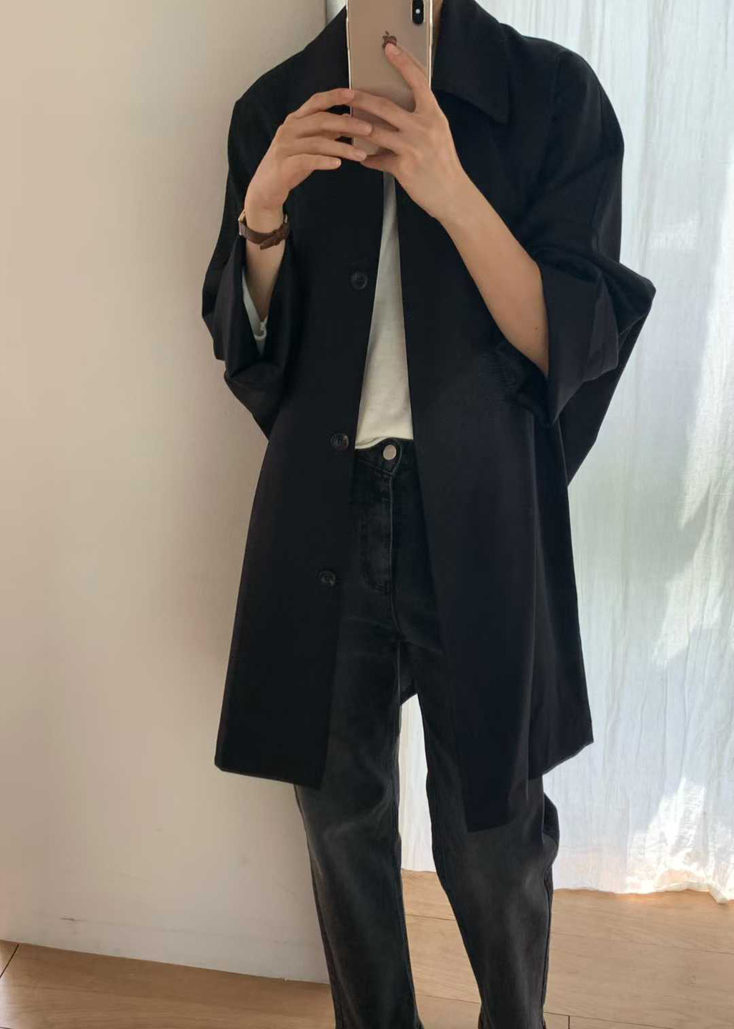 B119.個性袖率性風衣外套