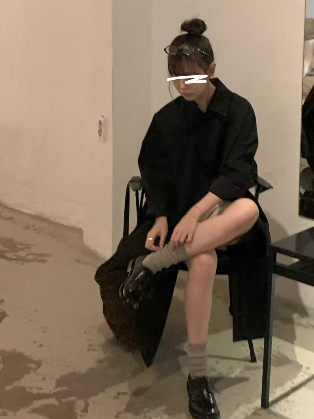小V家雙排釦簡約長版風衣外套