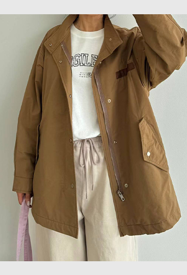 B57.水洗家拉鍊鋪棉休閒外套