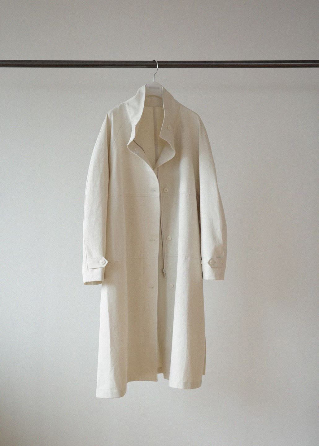 B34.瘦瘦歐膩早春立領剪接風衣長外套