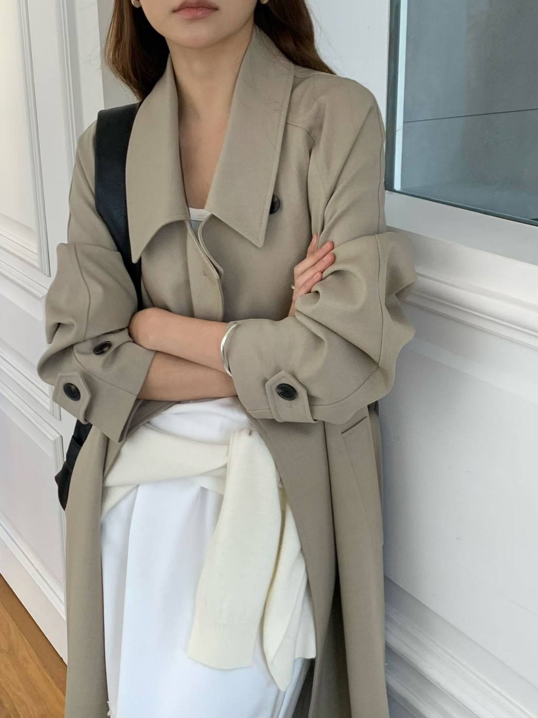 B15.大V家時尚都會長版風衣外套