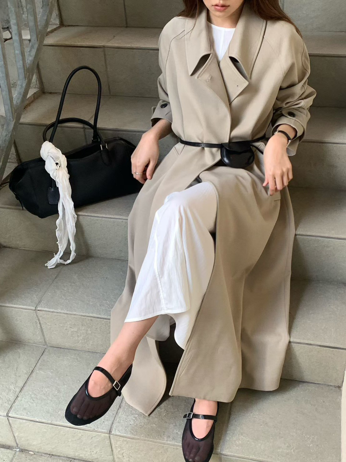 B15.大V家時尚都會長版風衣外套