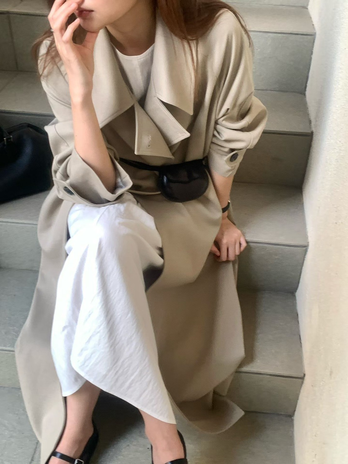 B15.大V家時尚都會長版風衣外套