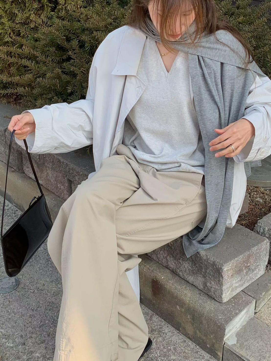 A11.纖瘦家時尚風衣長外套