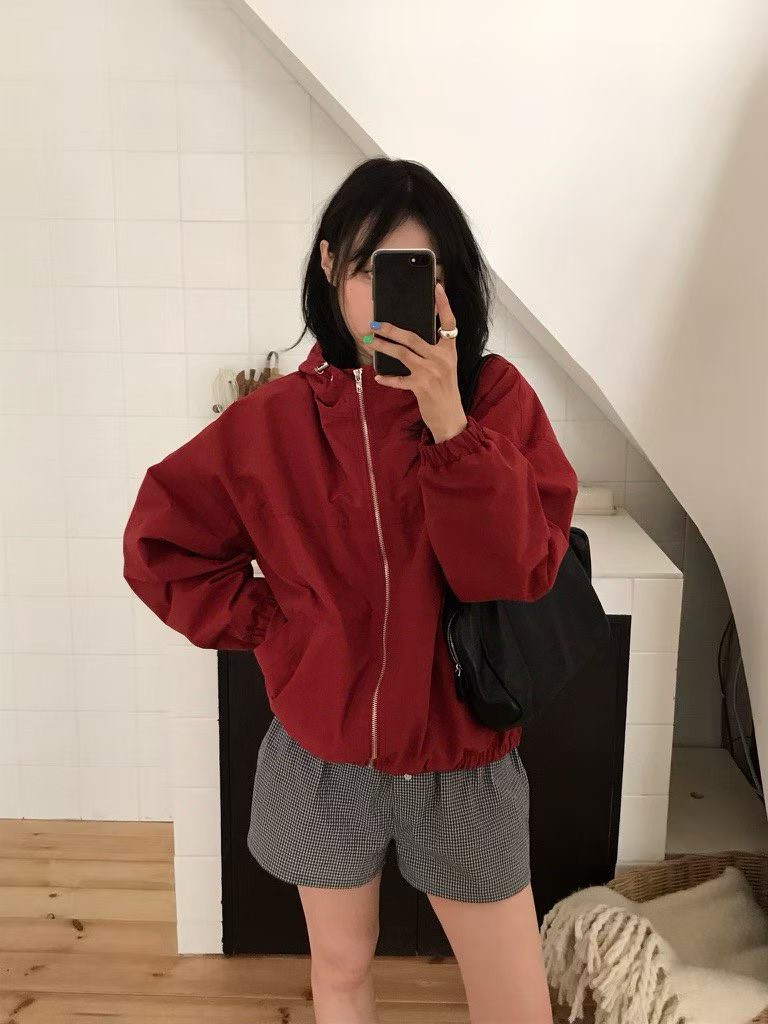 B92.小V家韓妞亮彩防風外套