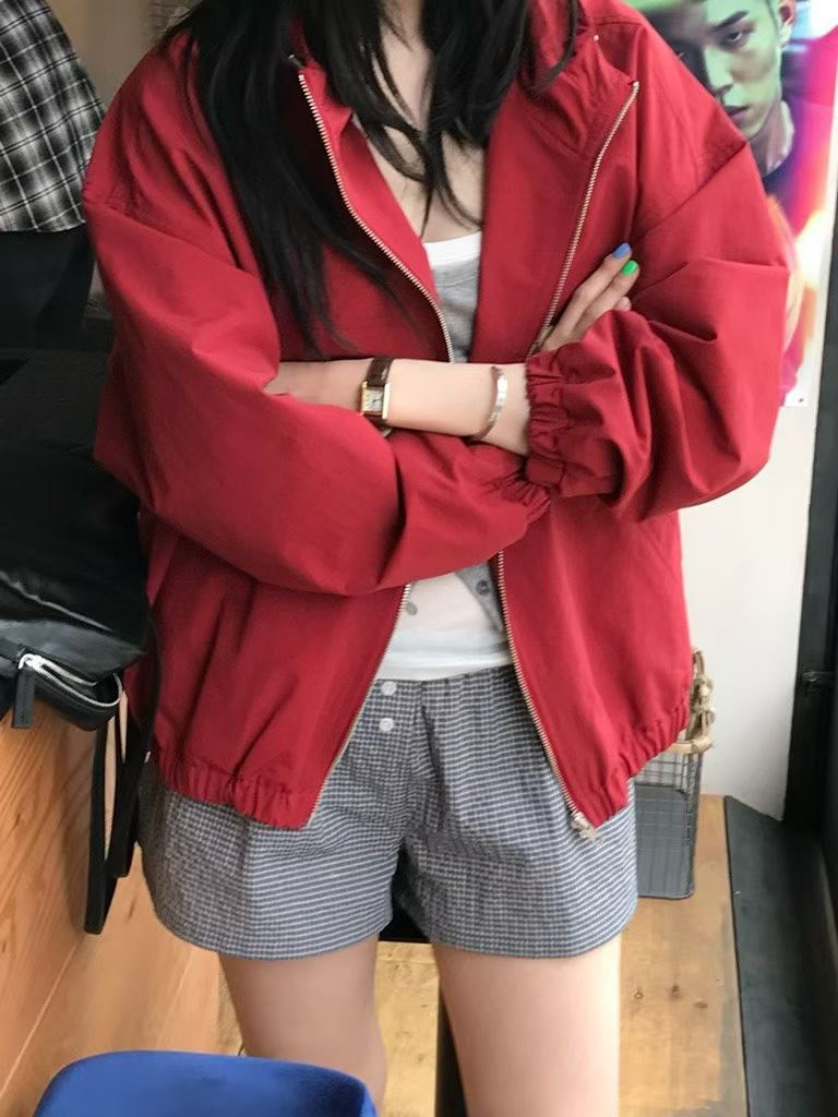 B92.小V家韓妞亮彩防風外套