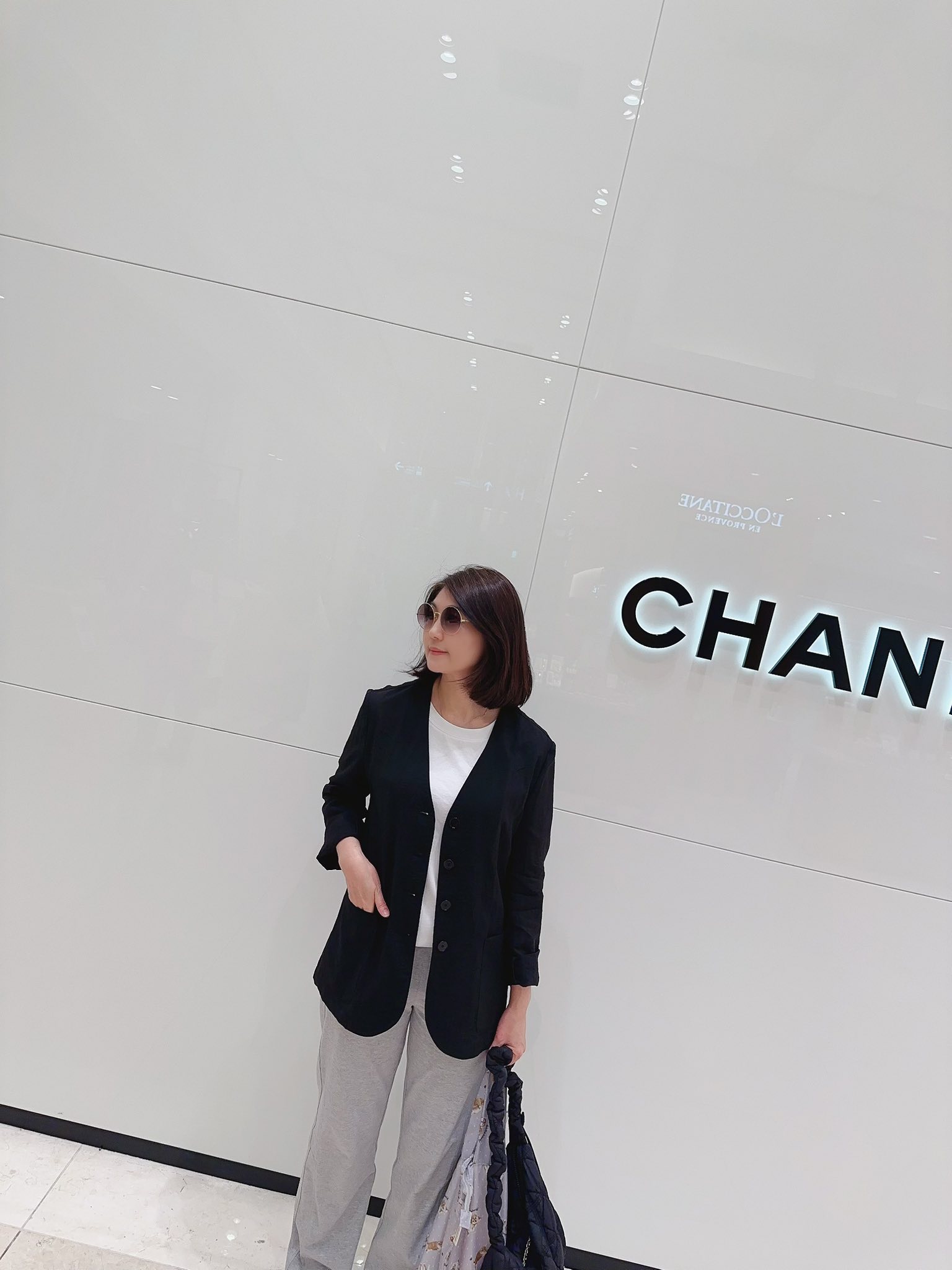 質感家V領亞麻混紡外套