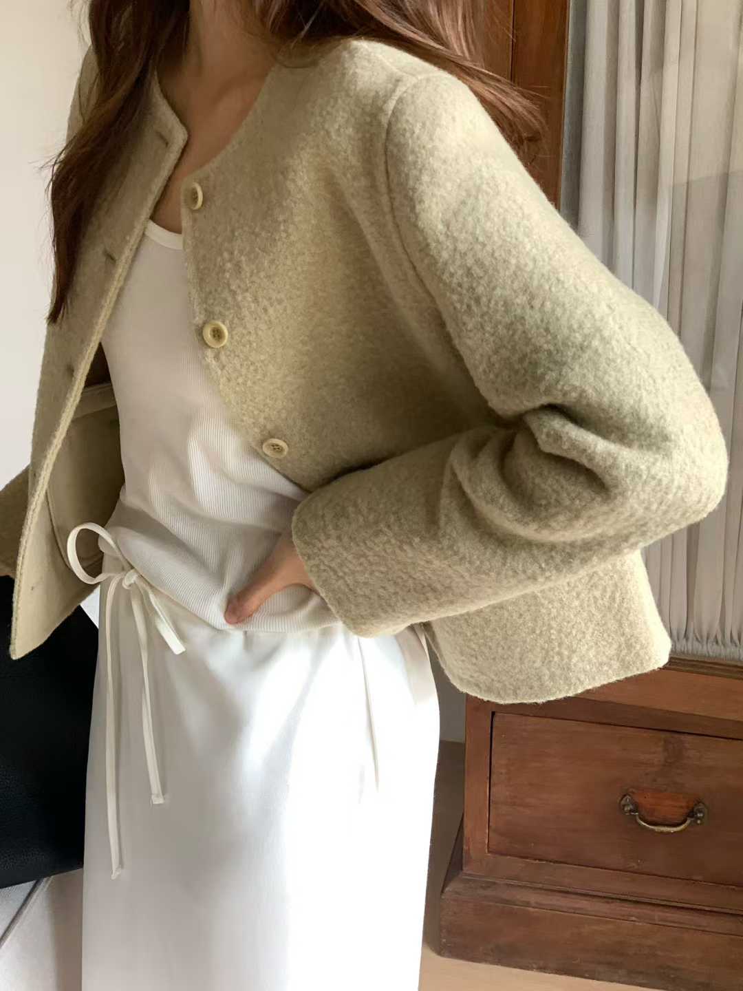 B30.大V家棉花馬海毛小香手工外套