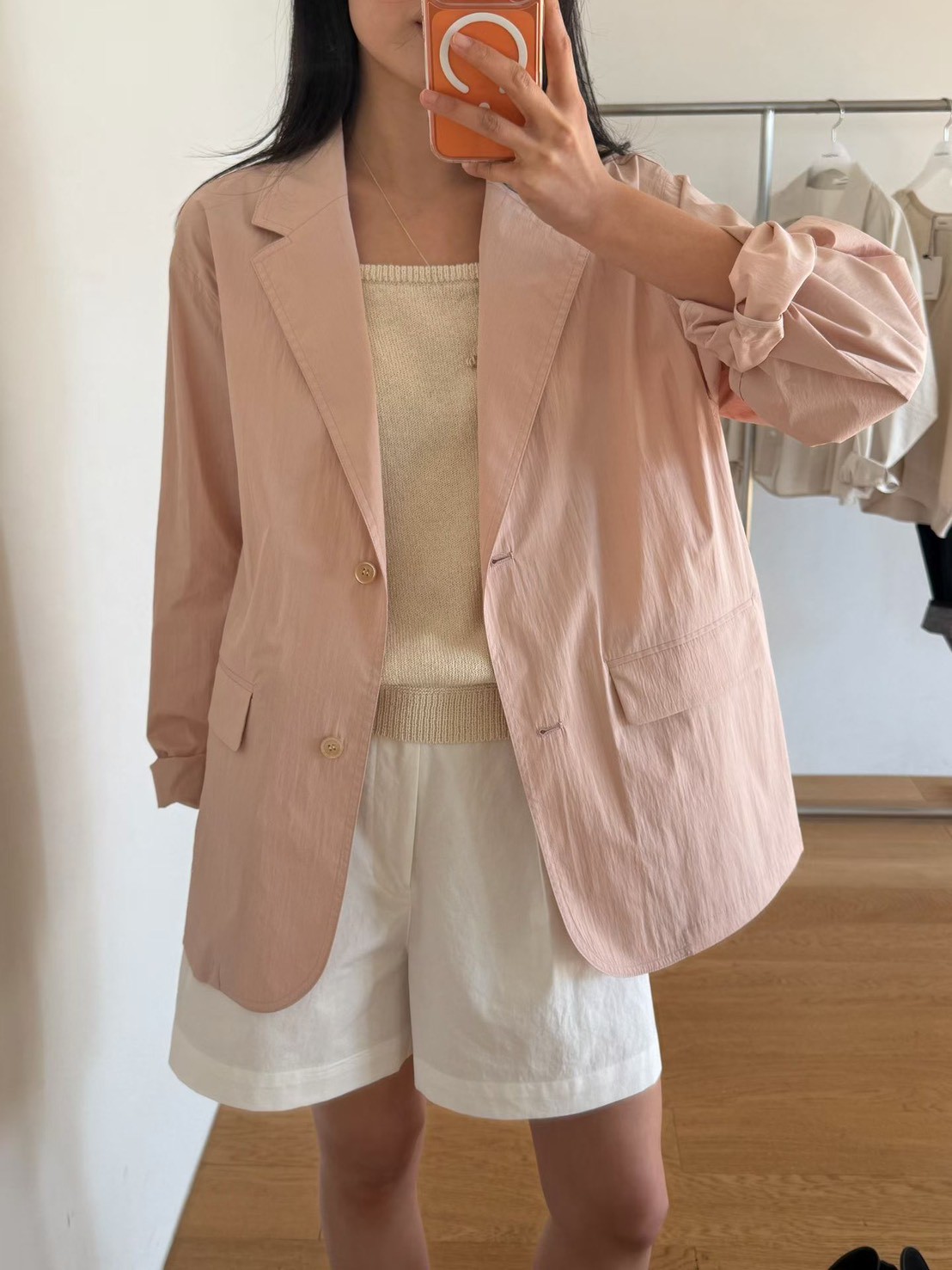 A39.瘦瘦歐膩粉彩西裝外套