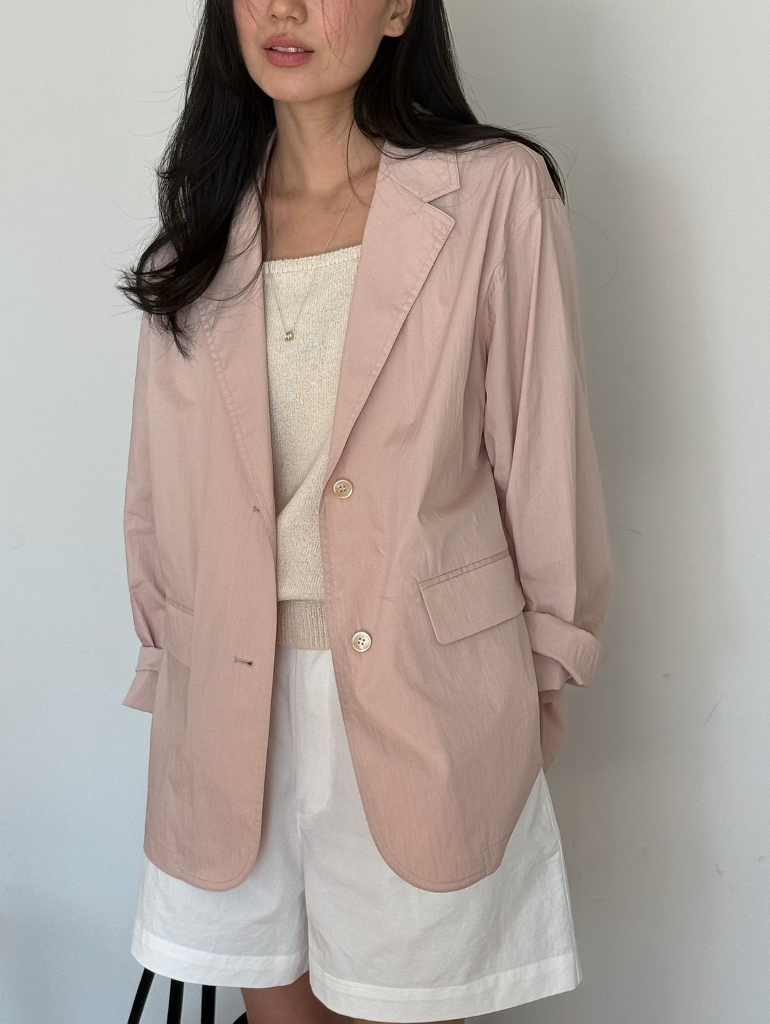 A39.瘦瘦歐膩粉彩西裝外套