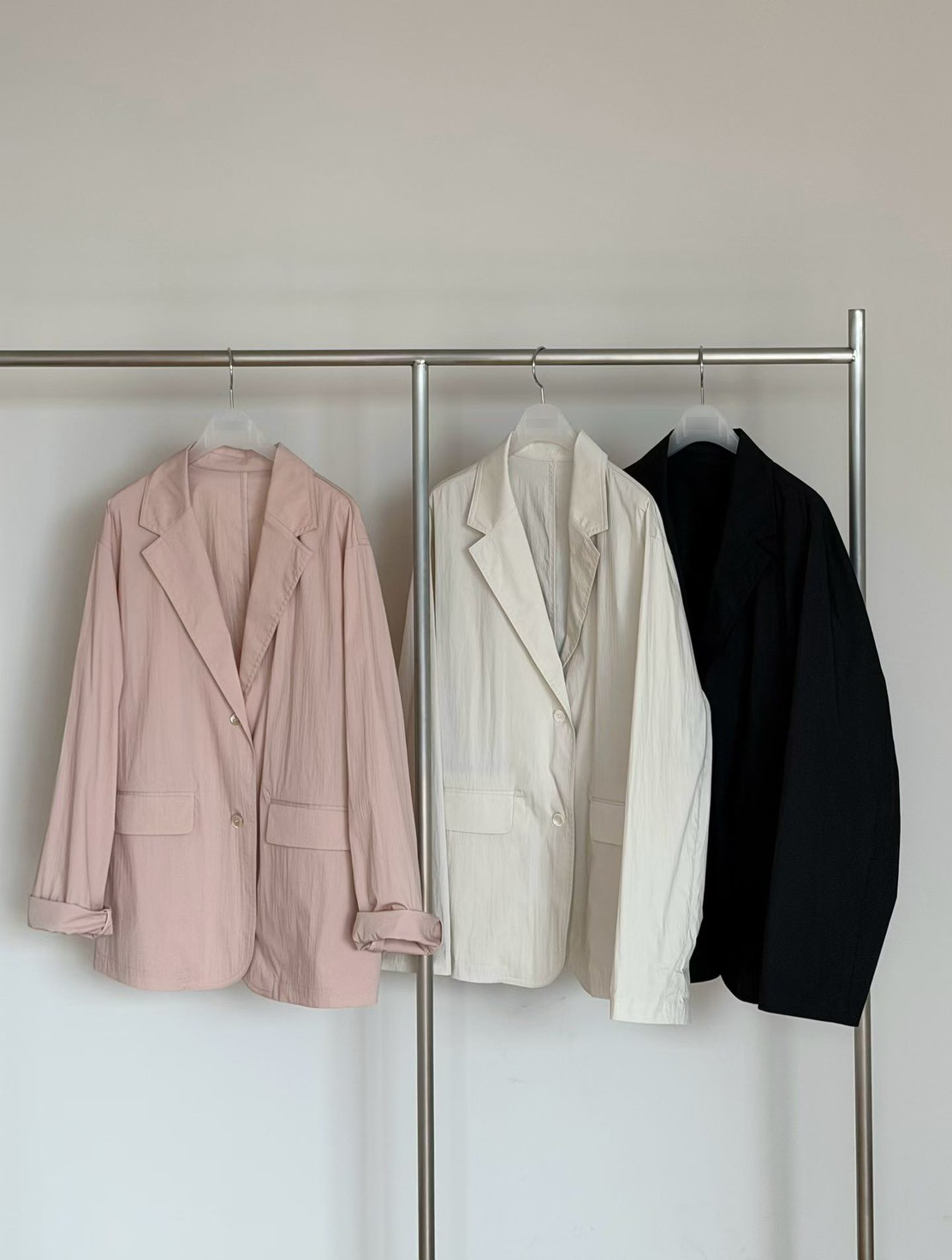 A39.瘦瘦歐膩粉彩西裝外套