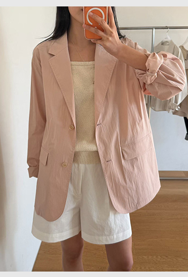 A39.瘦瘦歐膩粉彩西裝外套