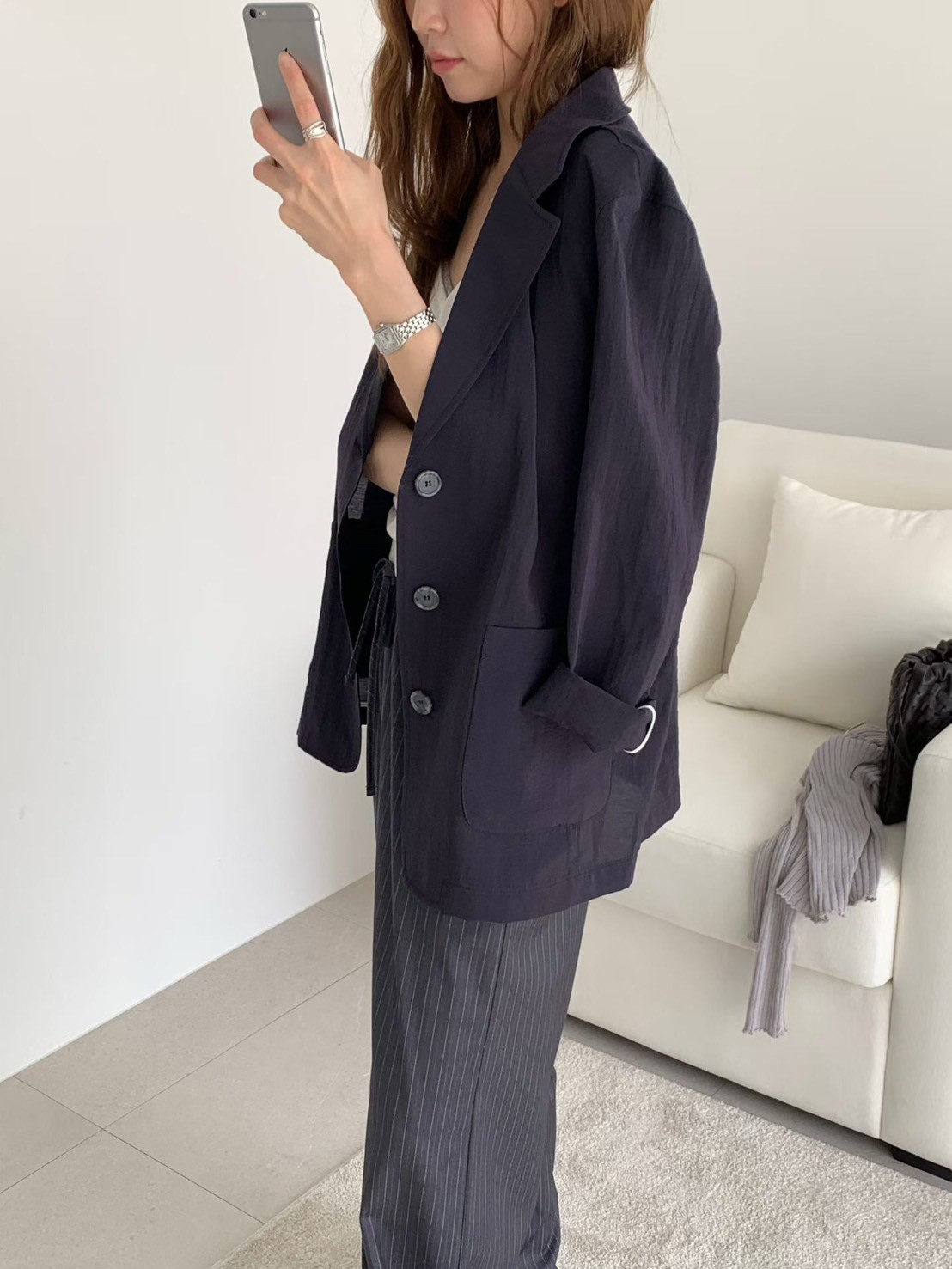 B39.輕薄雙口袋西裝外套