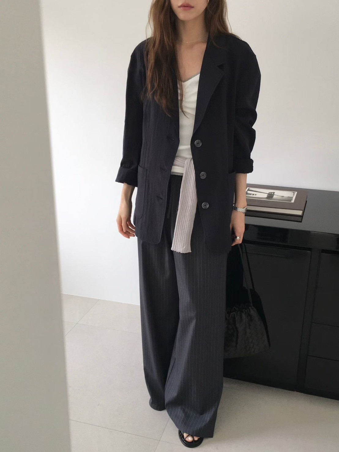 B39.輕薄雙口袋西裝外套