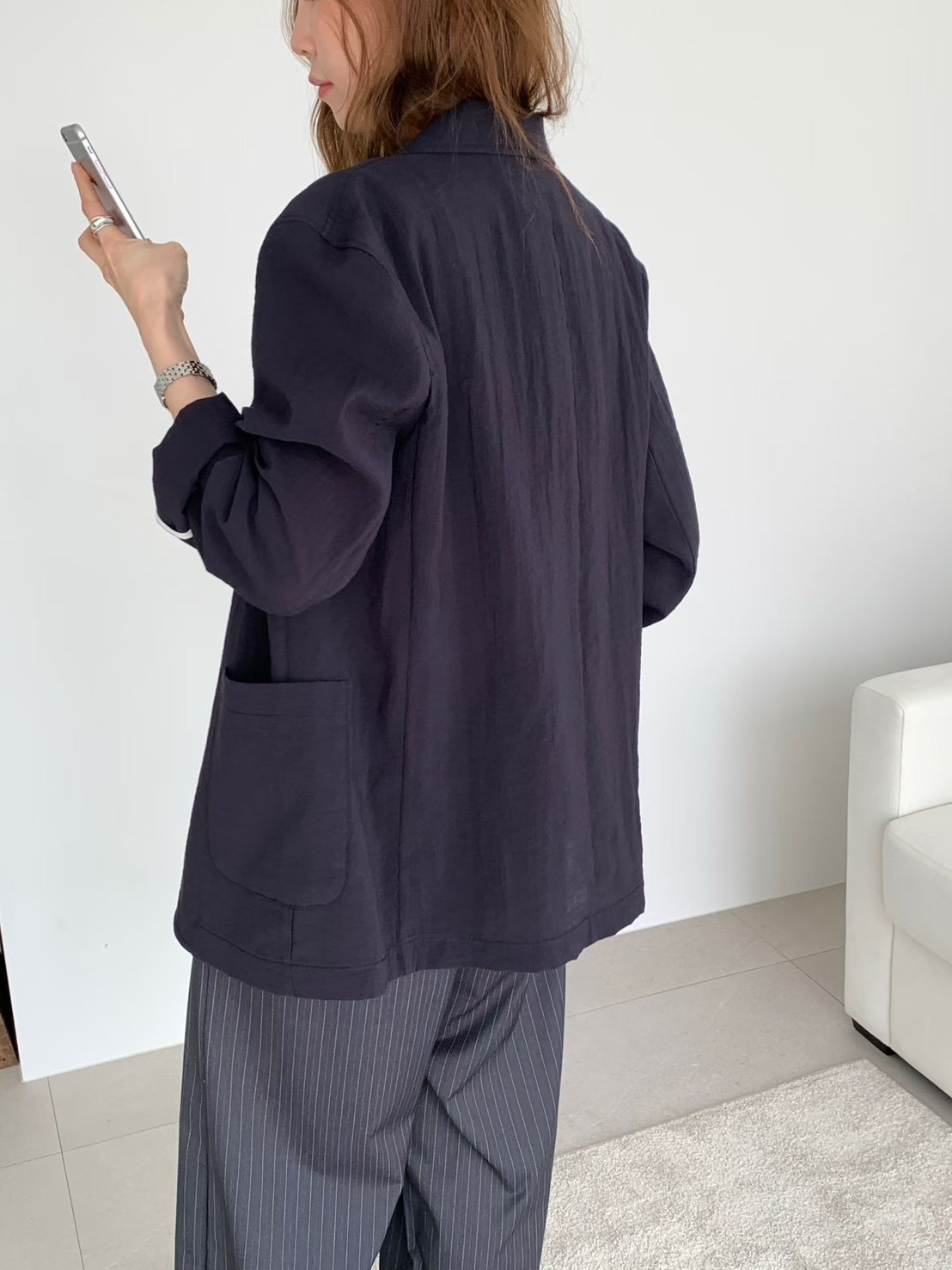 B39.輕薄雙口袋西裝外套