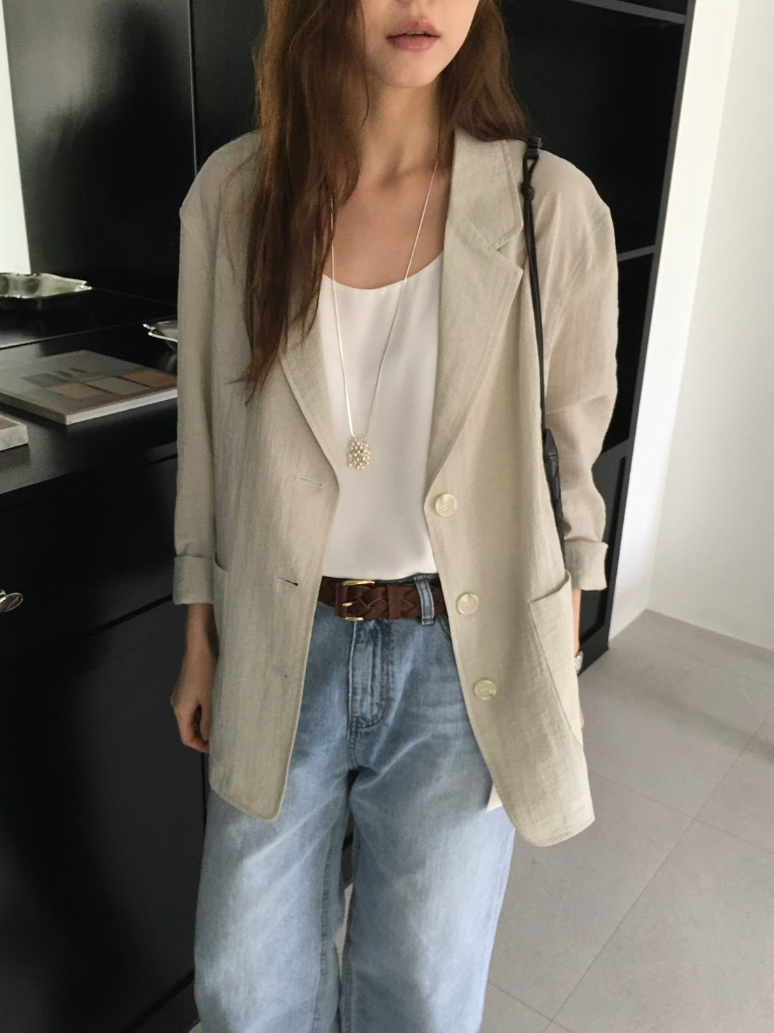 B39.輕薄雙口袋西裝外套