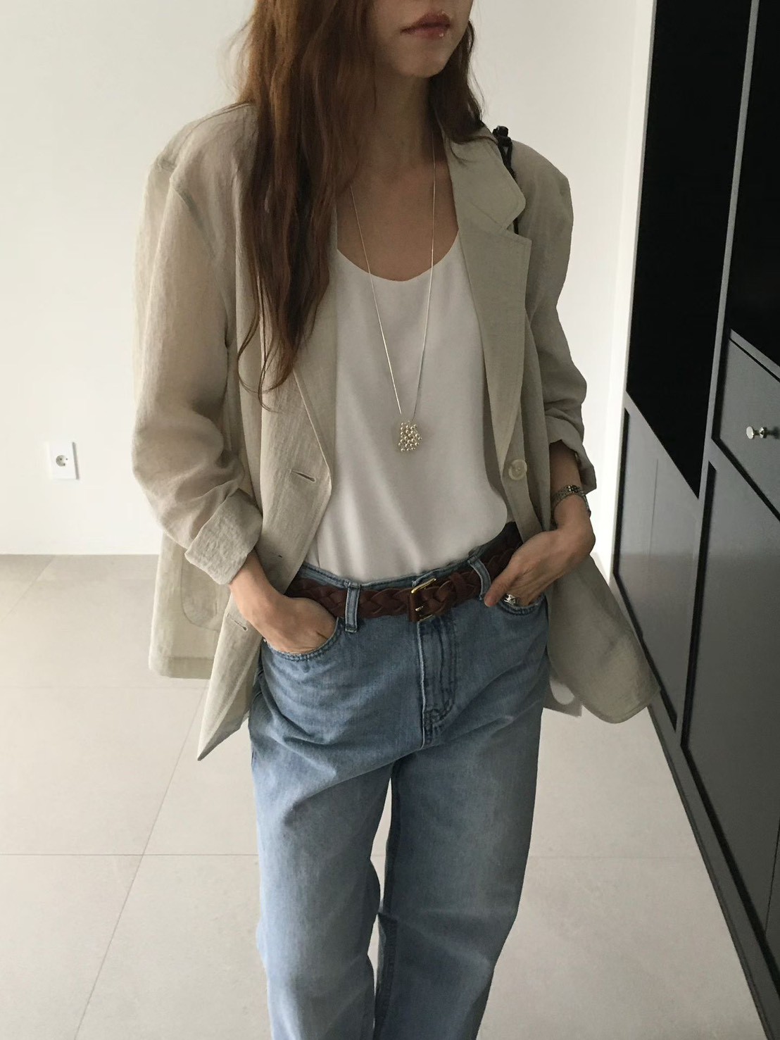 B39.輕薄雙口袋西裝外套