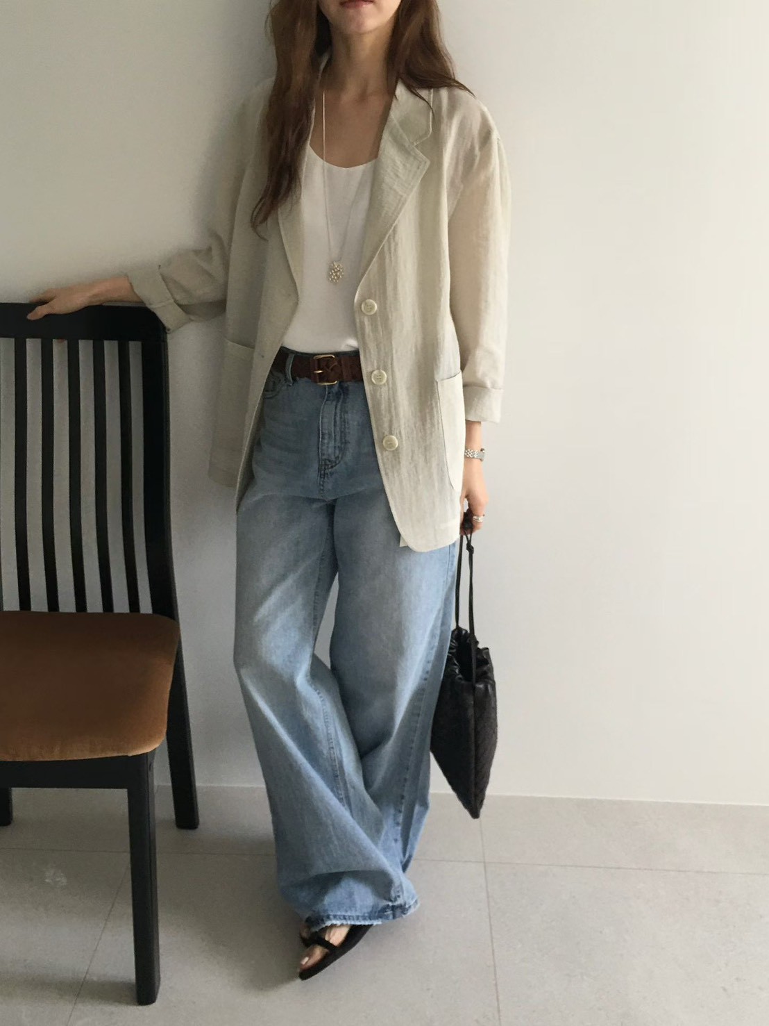 B39.輕薄雙口袋西裝外套