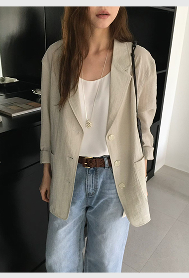 B39.輕薄雙口袋西裝外套