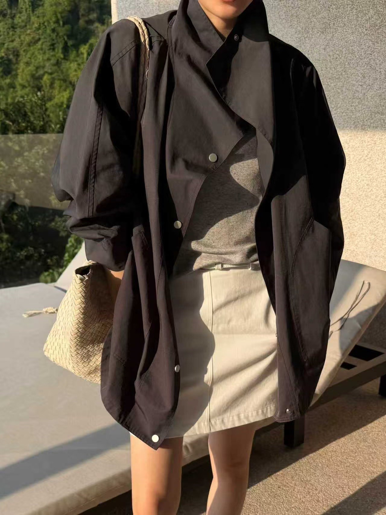 清爽薄款風衣外套