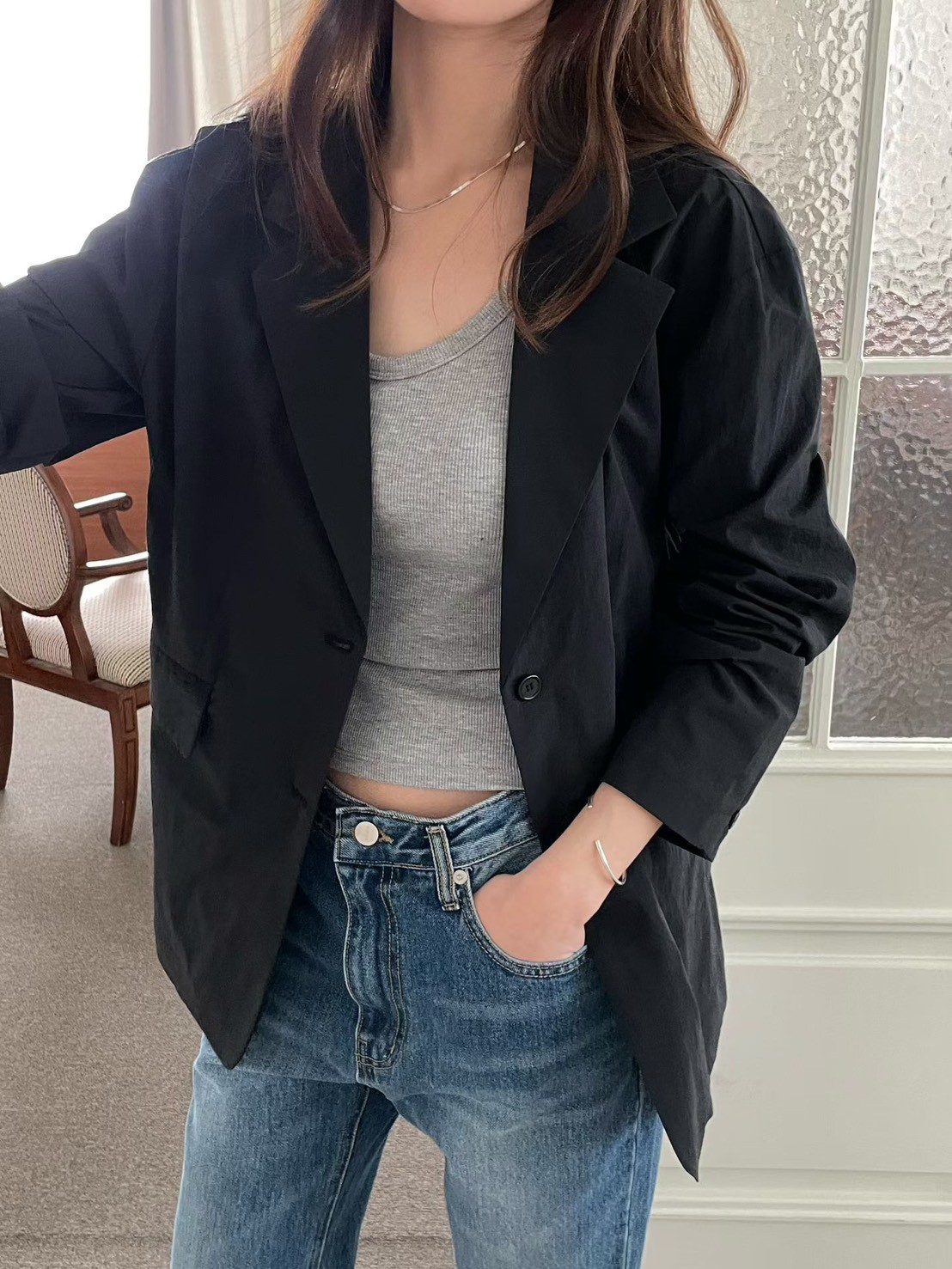 B55.QQ歐膩春夏氣質西裝薄外套