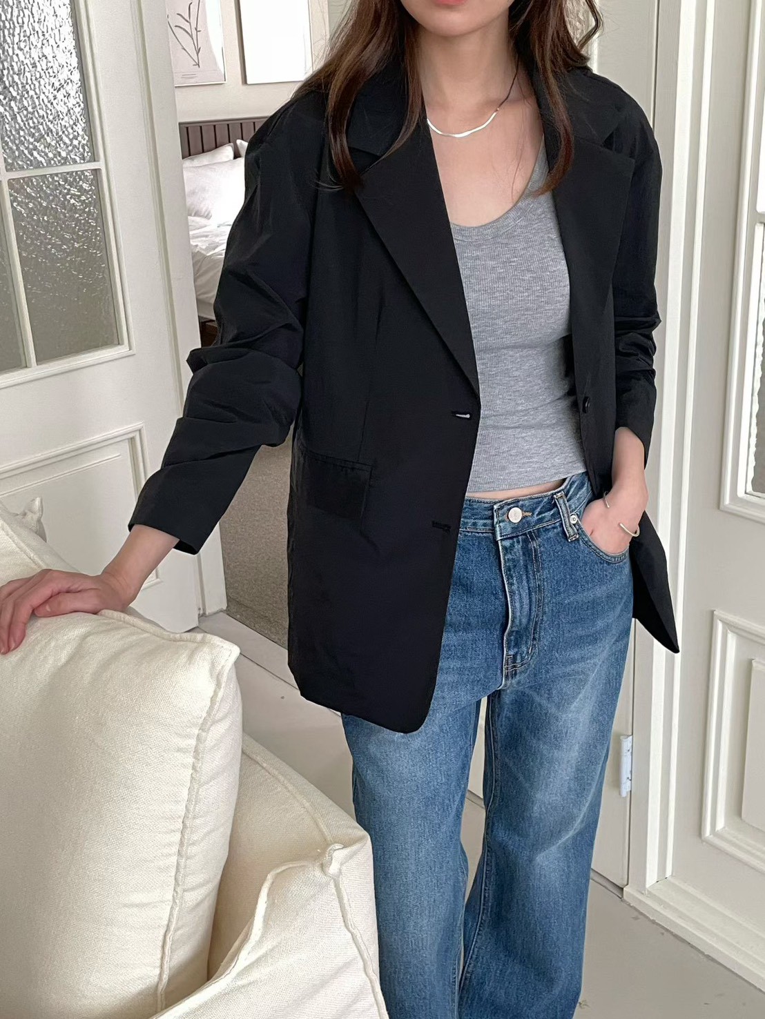 B55.QQ歐膩春夏氣質西裝薄外套