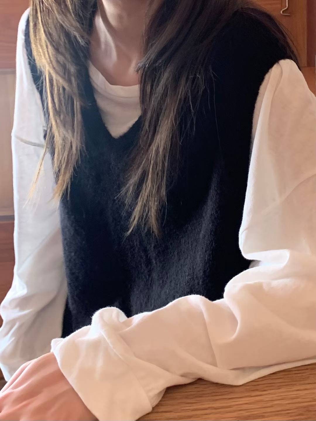 A89.氣質女孩V領針織背心