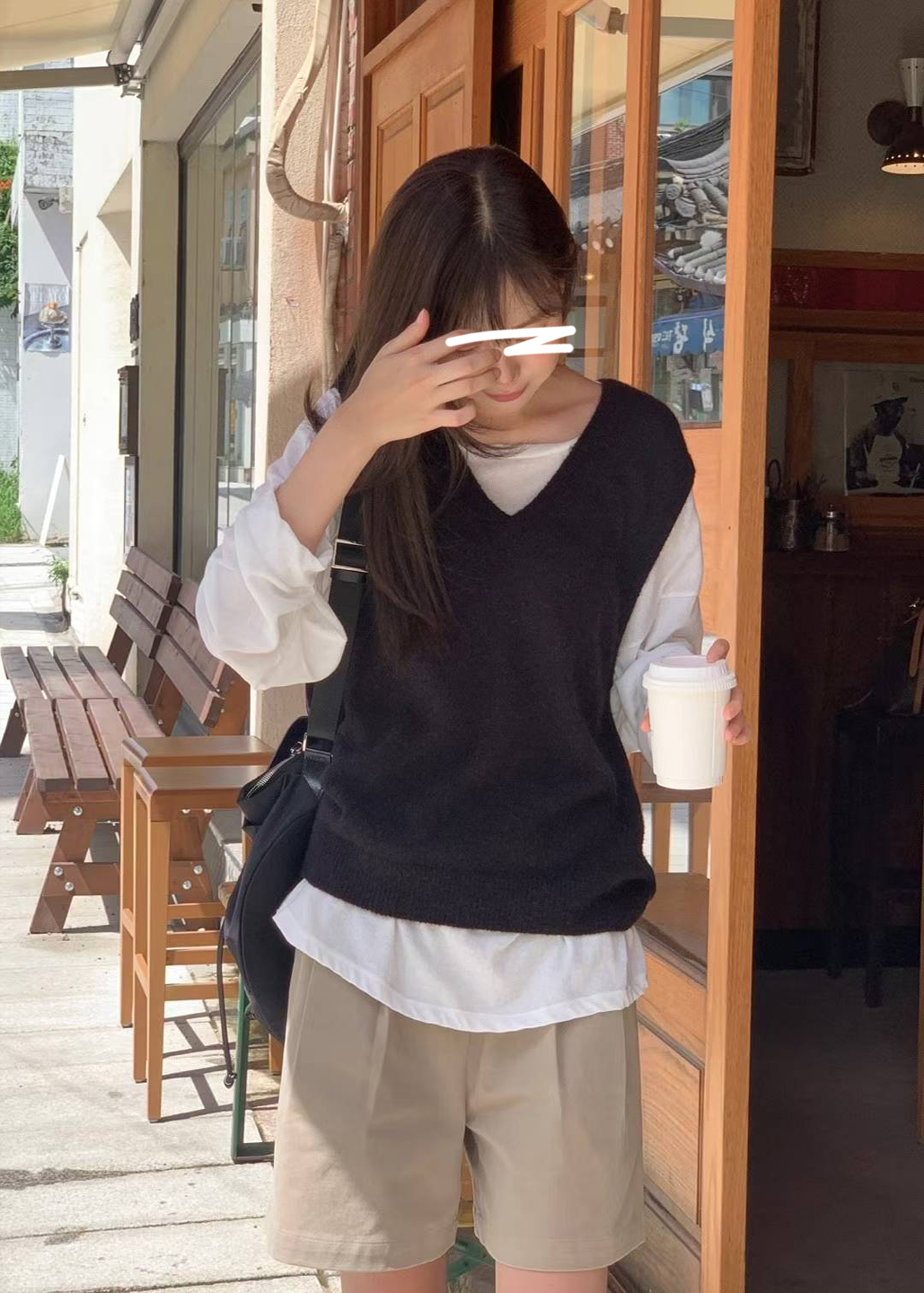A89.氣質女孩V領針織背心