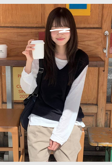 A89.氣質女孩V領針織背心
