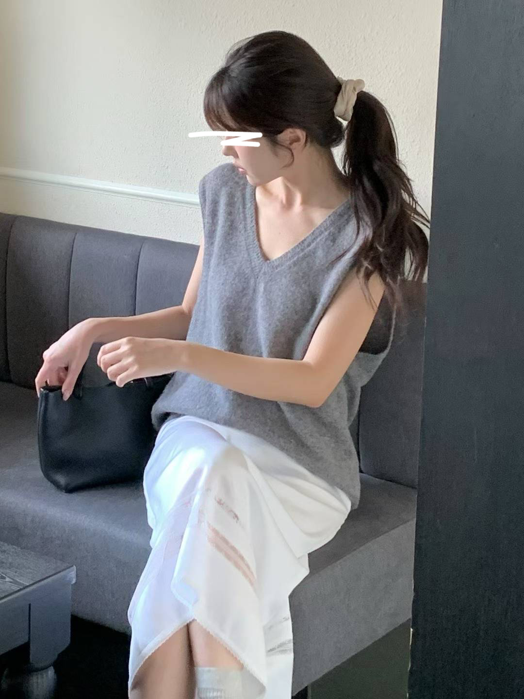 A89.氣質女孩V領針織背心