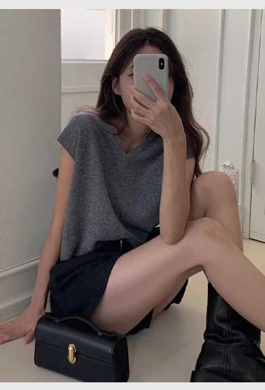 B86.顏值家浣熊美麗諾羊毛混紡無縫背心