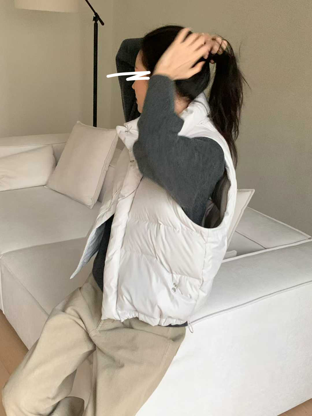 纖瘦家冬日羽絨背心外套