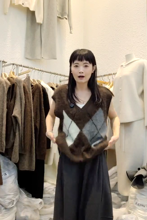 B32.星星家100%羊毛雙格造型背心