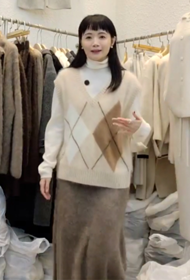 B32.星星家100%羊毛雙格造型背心