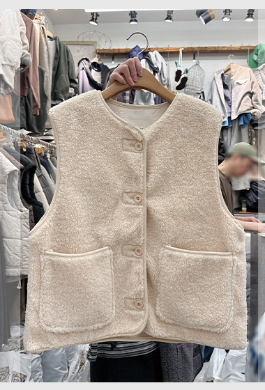 C15.韓國百搭QQ毛口袋背心