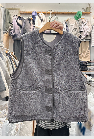 C15.韓國百搭QQ毛口袋背心