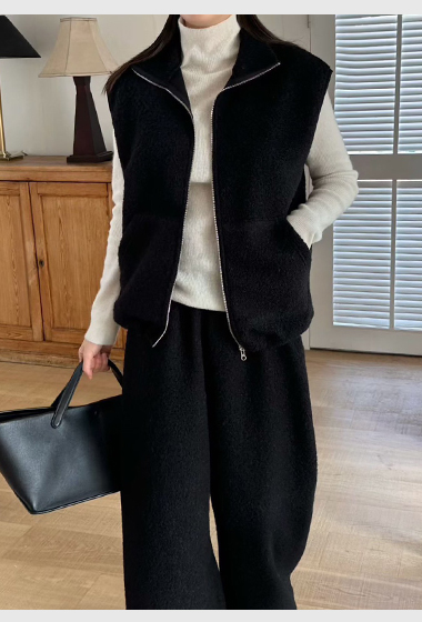 A41.俐落女孩拉鍊背心外套