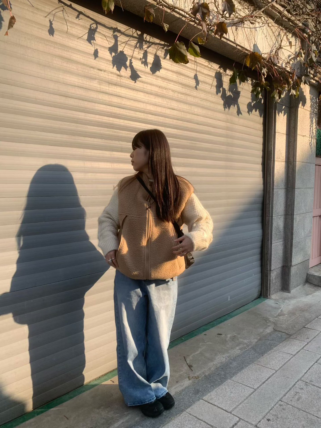 B18.小包肩立領毛毛背心外套