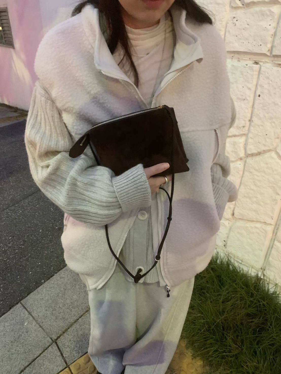 B18.小包肩立領毛毛背心外套