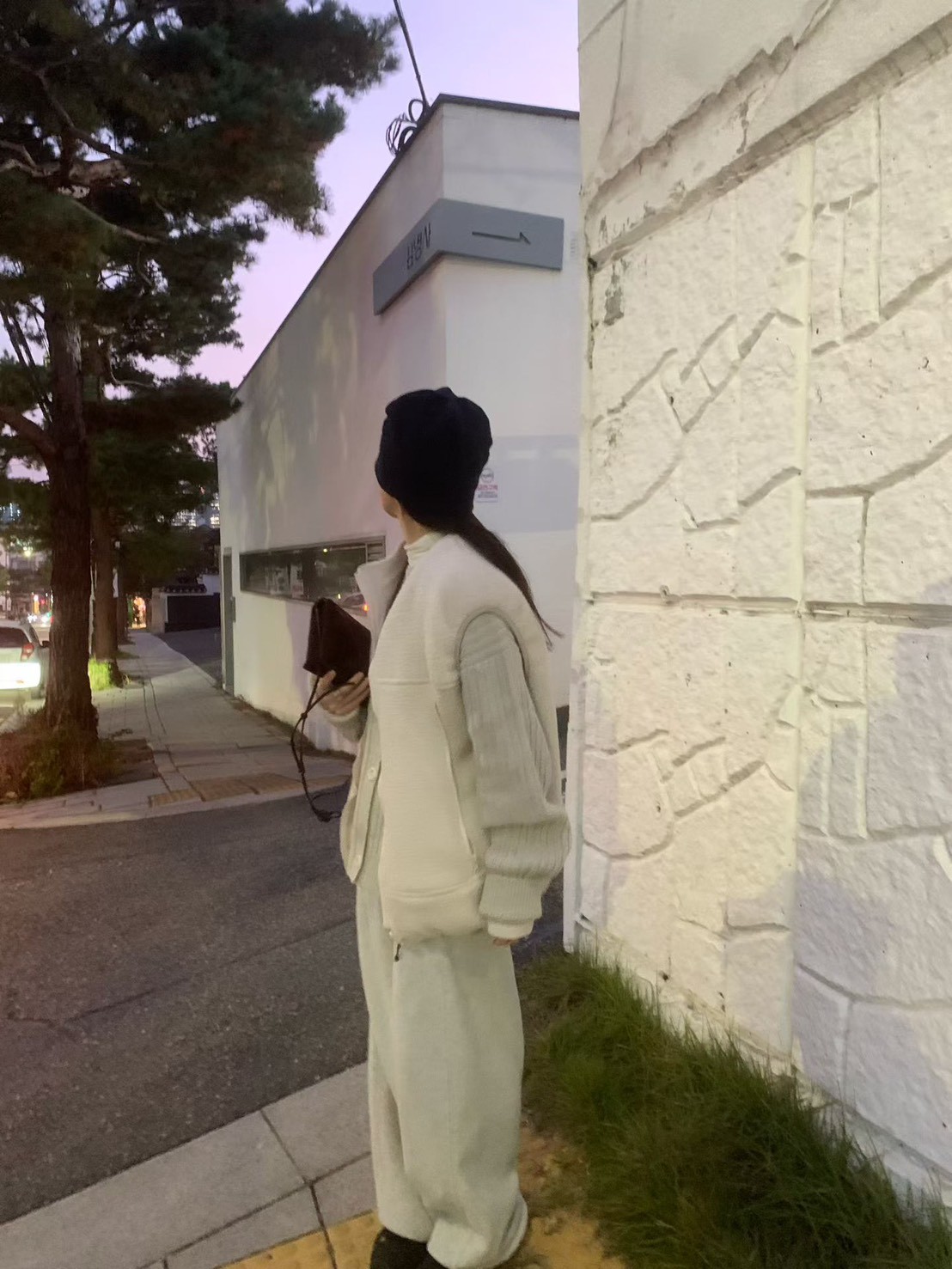 B18.小包肩立領毛毛背心外套