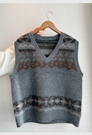 B15.北歐圖騰設計犛牛背心