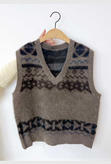 B31.北歐圖騰設計100%犛牛背心