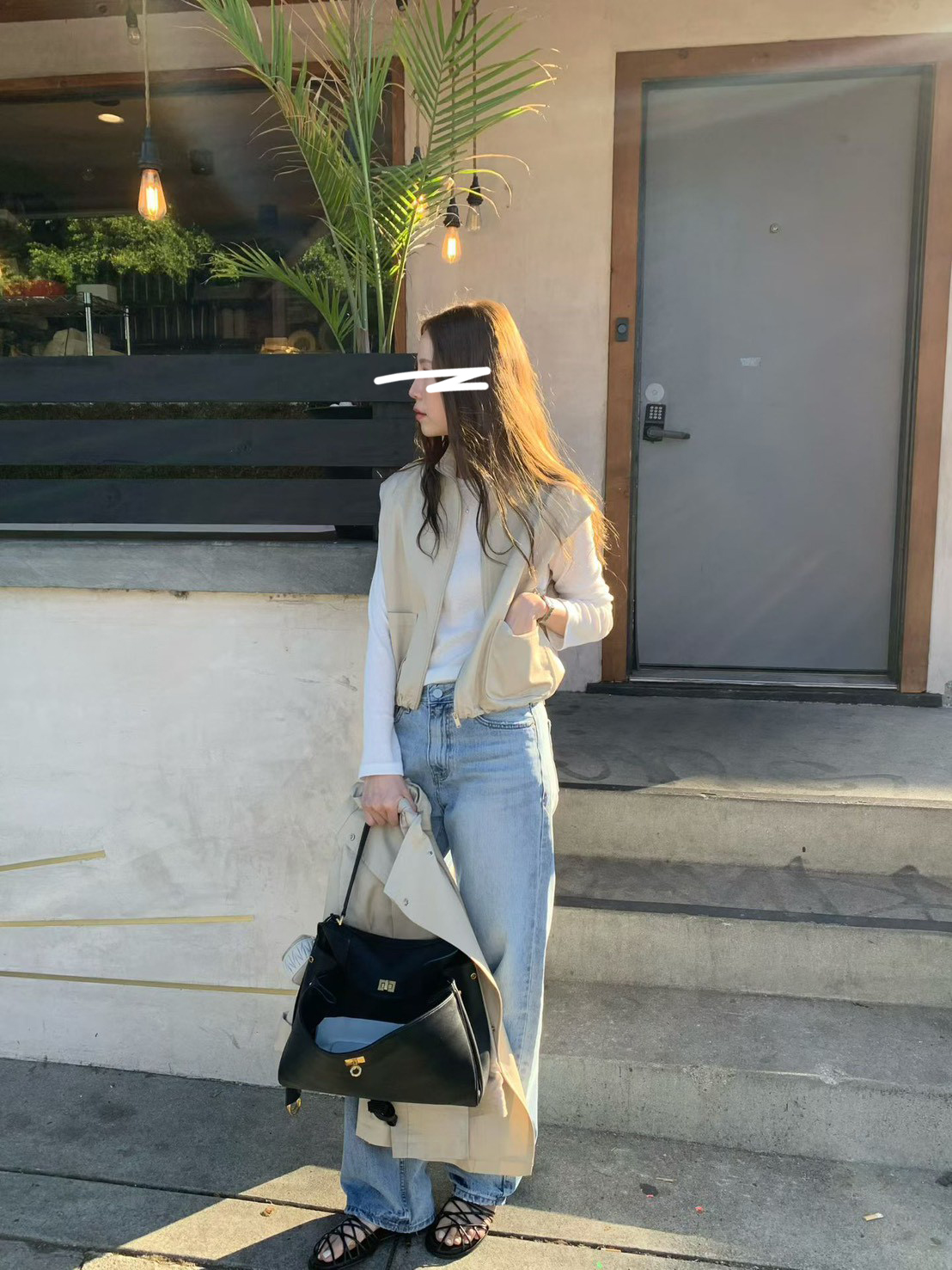 B61.時尚好搭立領包肩口袋背心