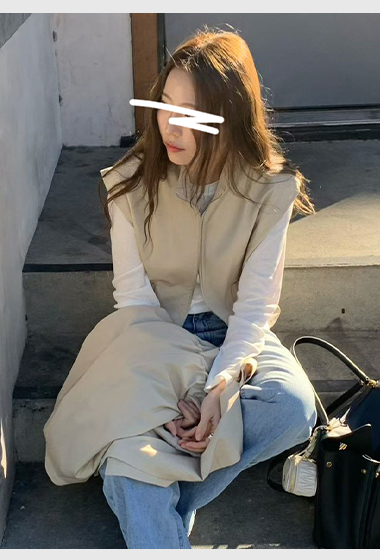 B61.時尚好搭立領包肩口袋背心