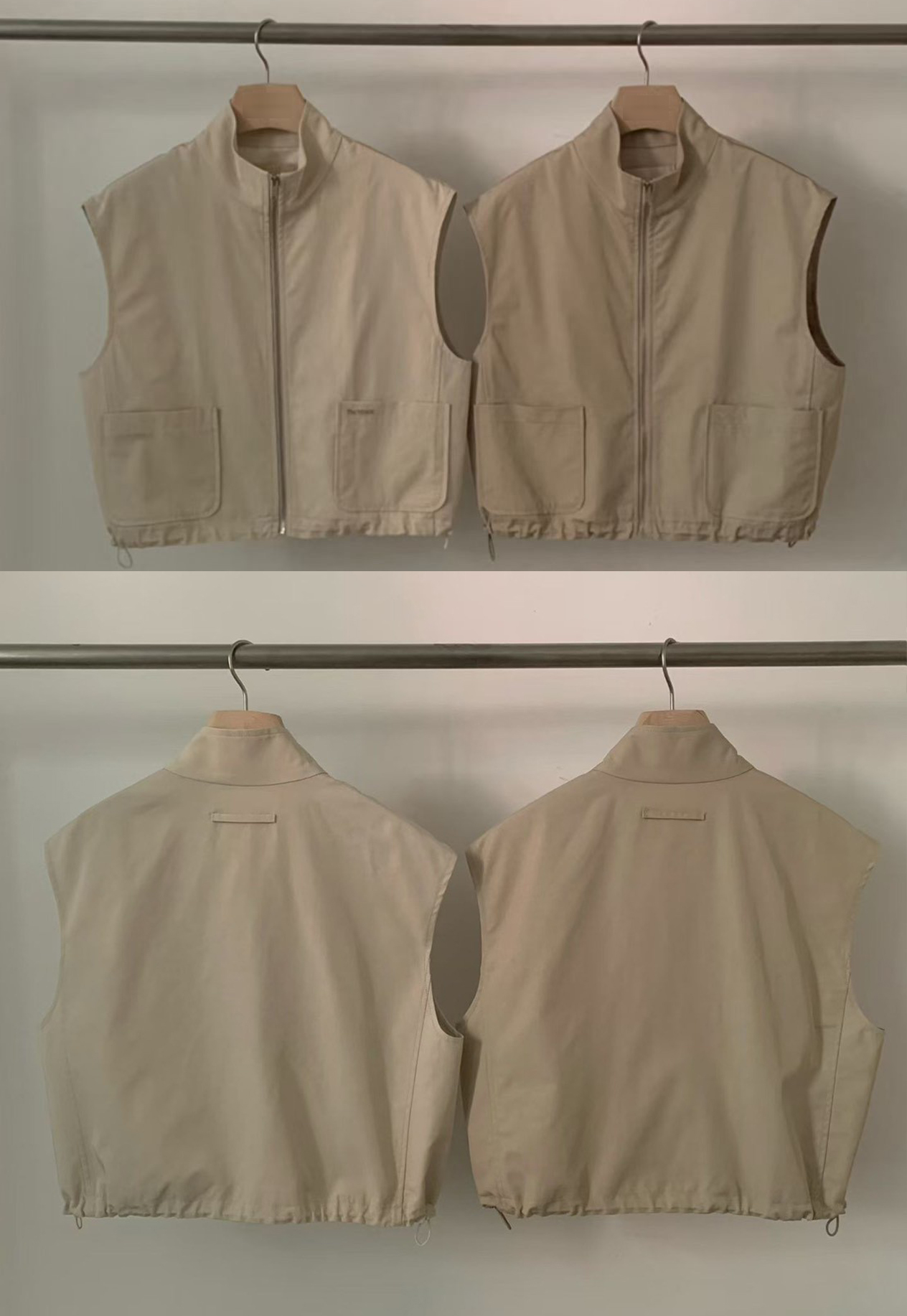 B61.時尚好搭立領包肩口袋背心