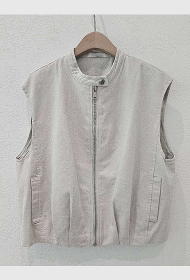 A84.星星家拉鍊小立領背心外套