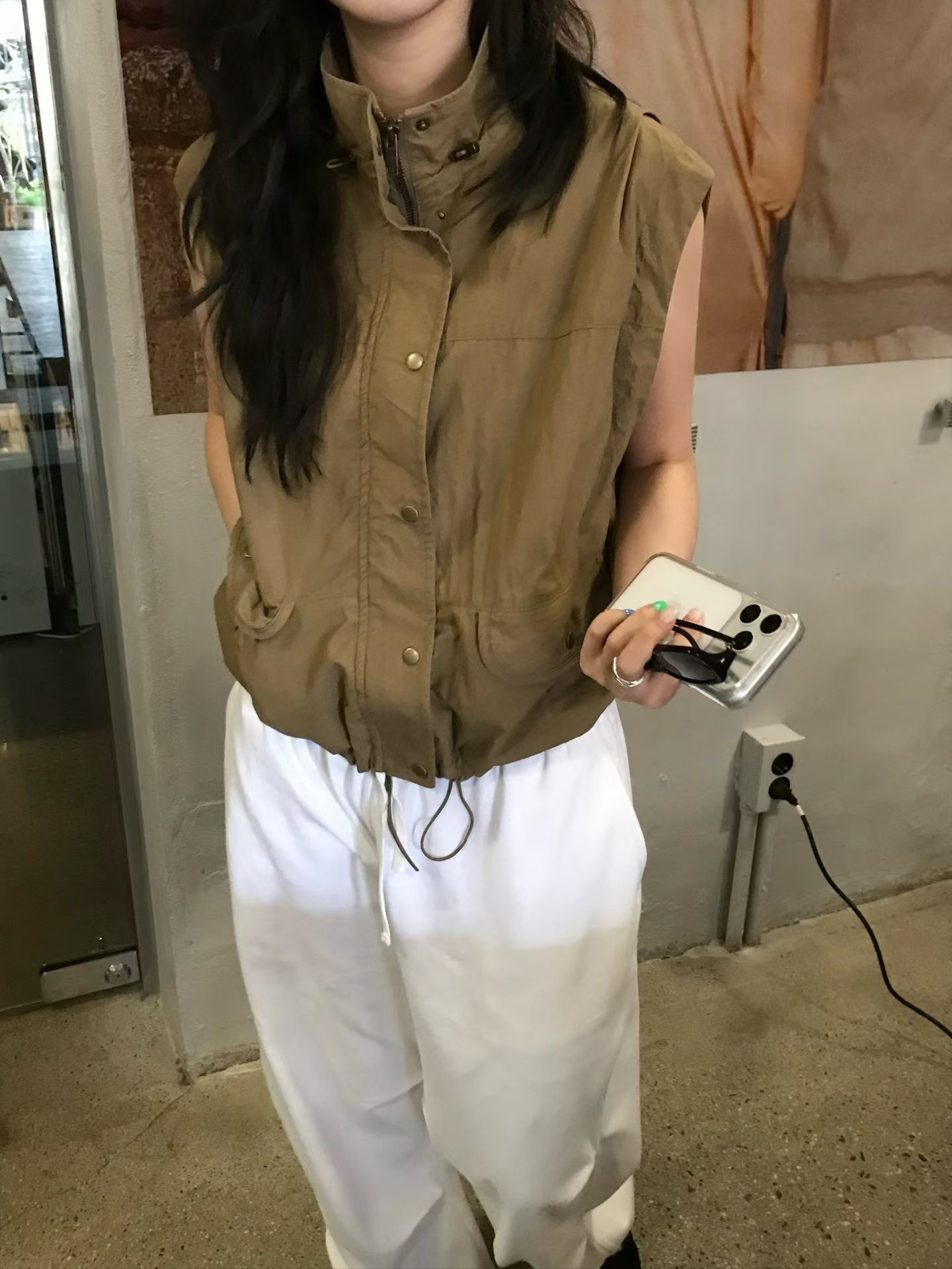 B96.小V家工裝口袋夾克背心